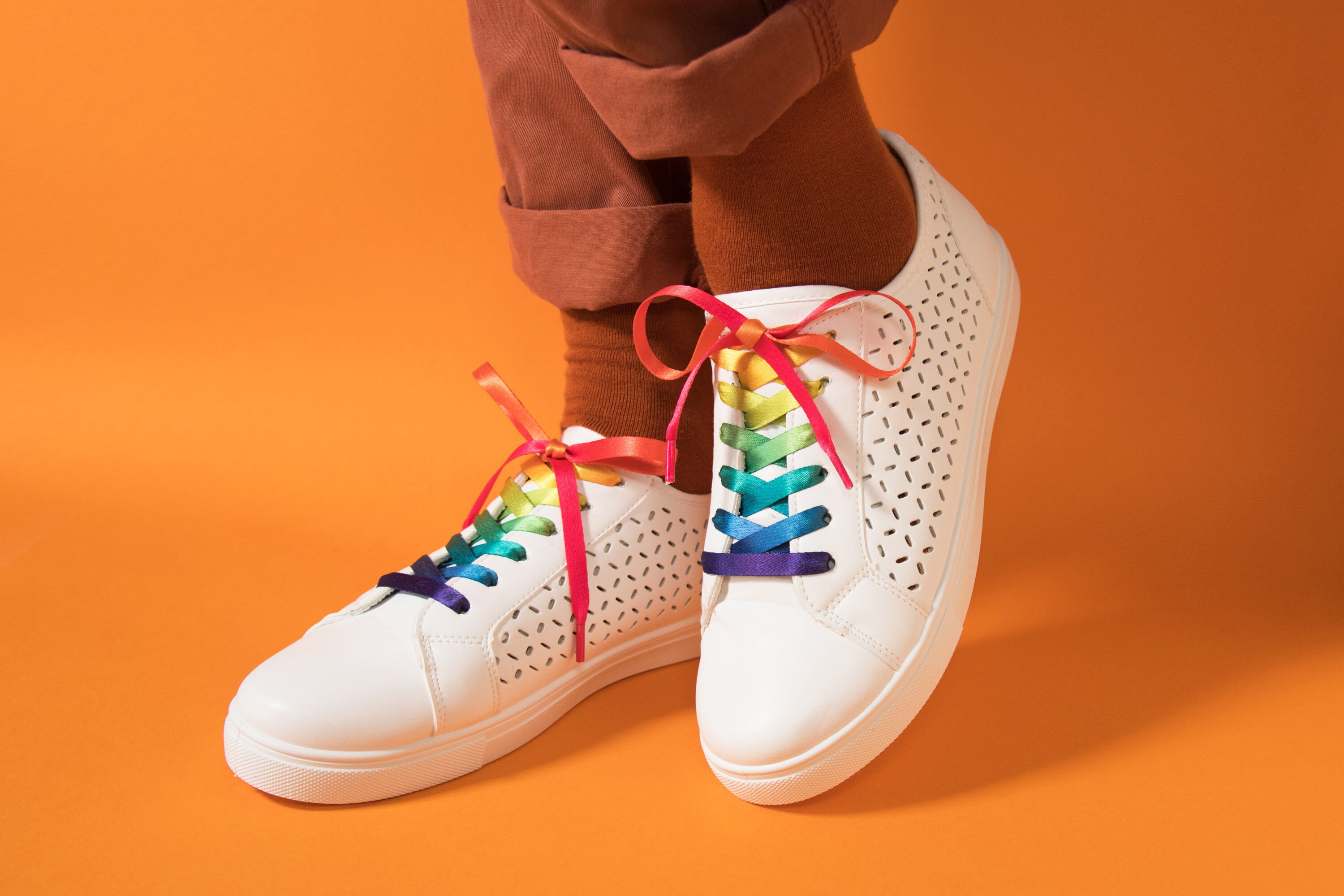 rainbow pride shoelaces