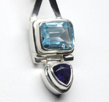 Blue Topaz and Iolite Pendant