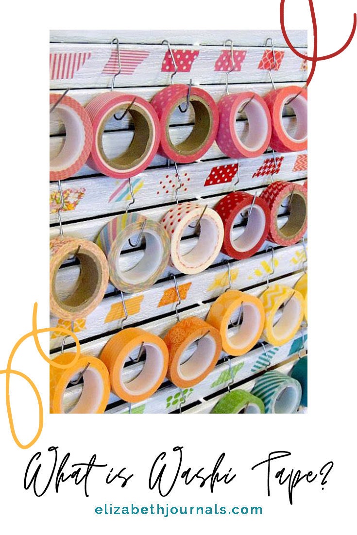 pinterest image 6-what is washi tape-click here-elizabethjournals-includes collage of washi tape storage solutions