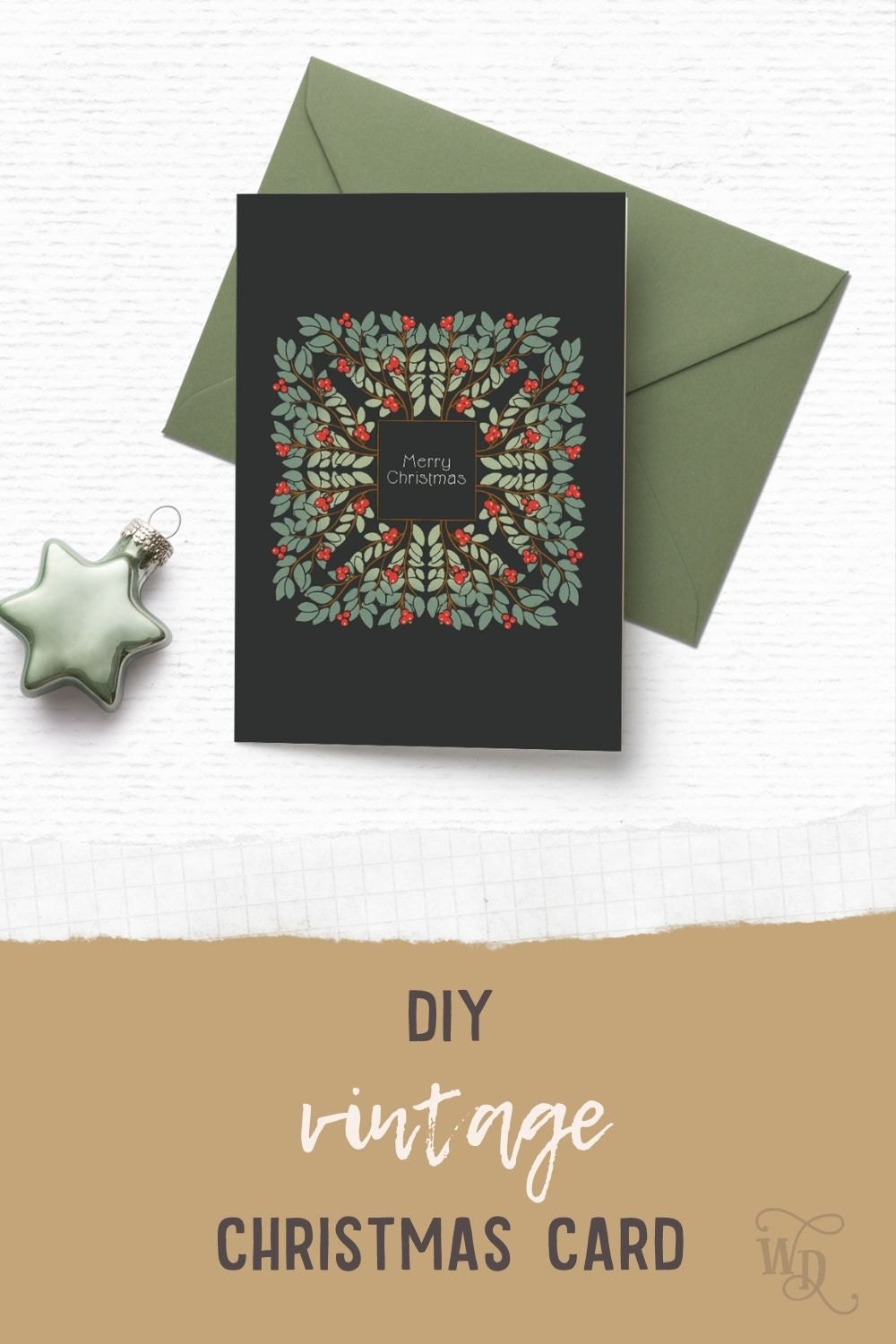 Classic Christmas greeting card in a vintage style