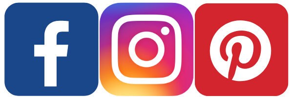 facebook instagram and pinterest logos