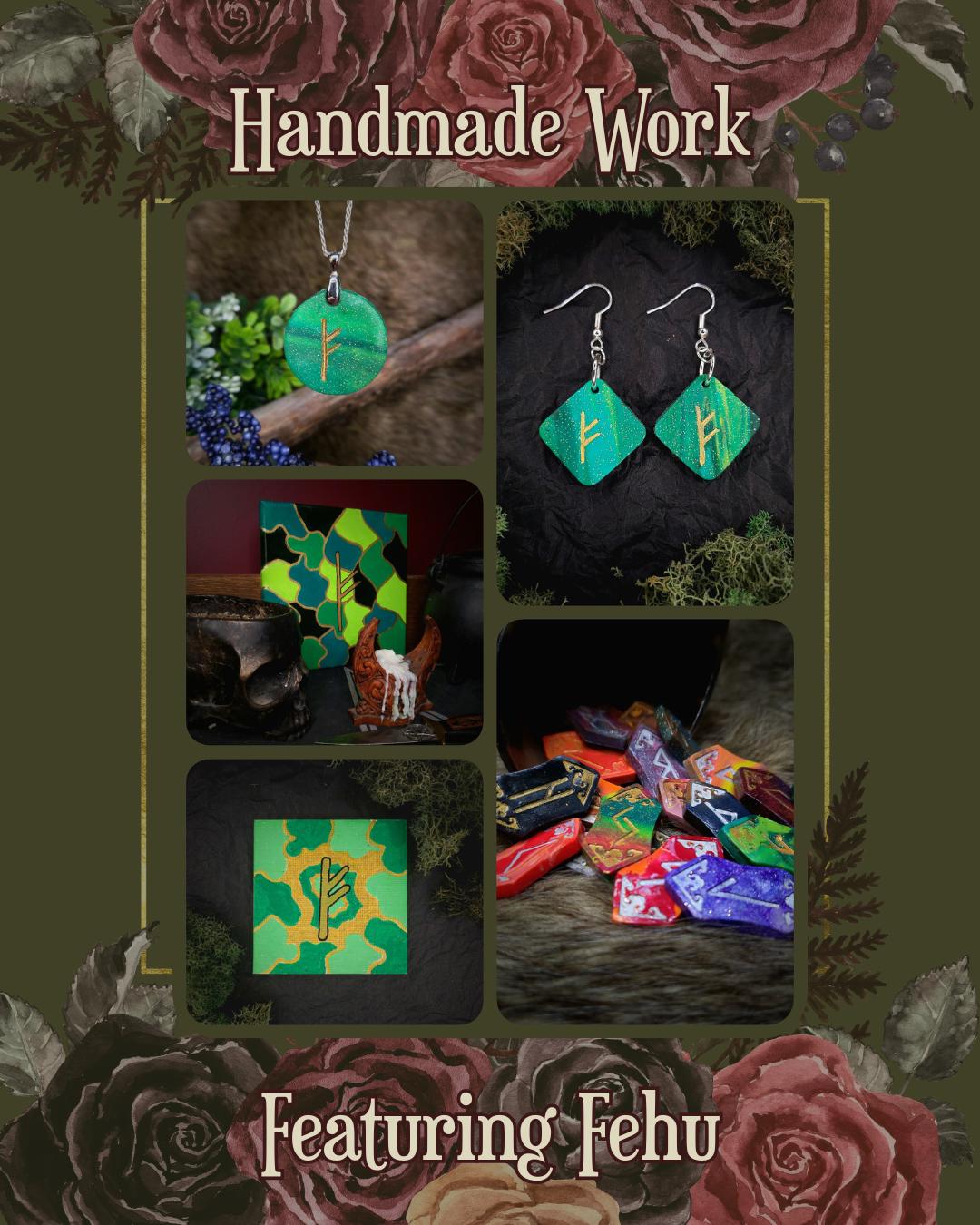 handmade work featuring fehu