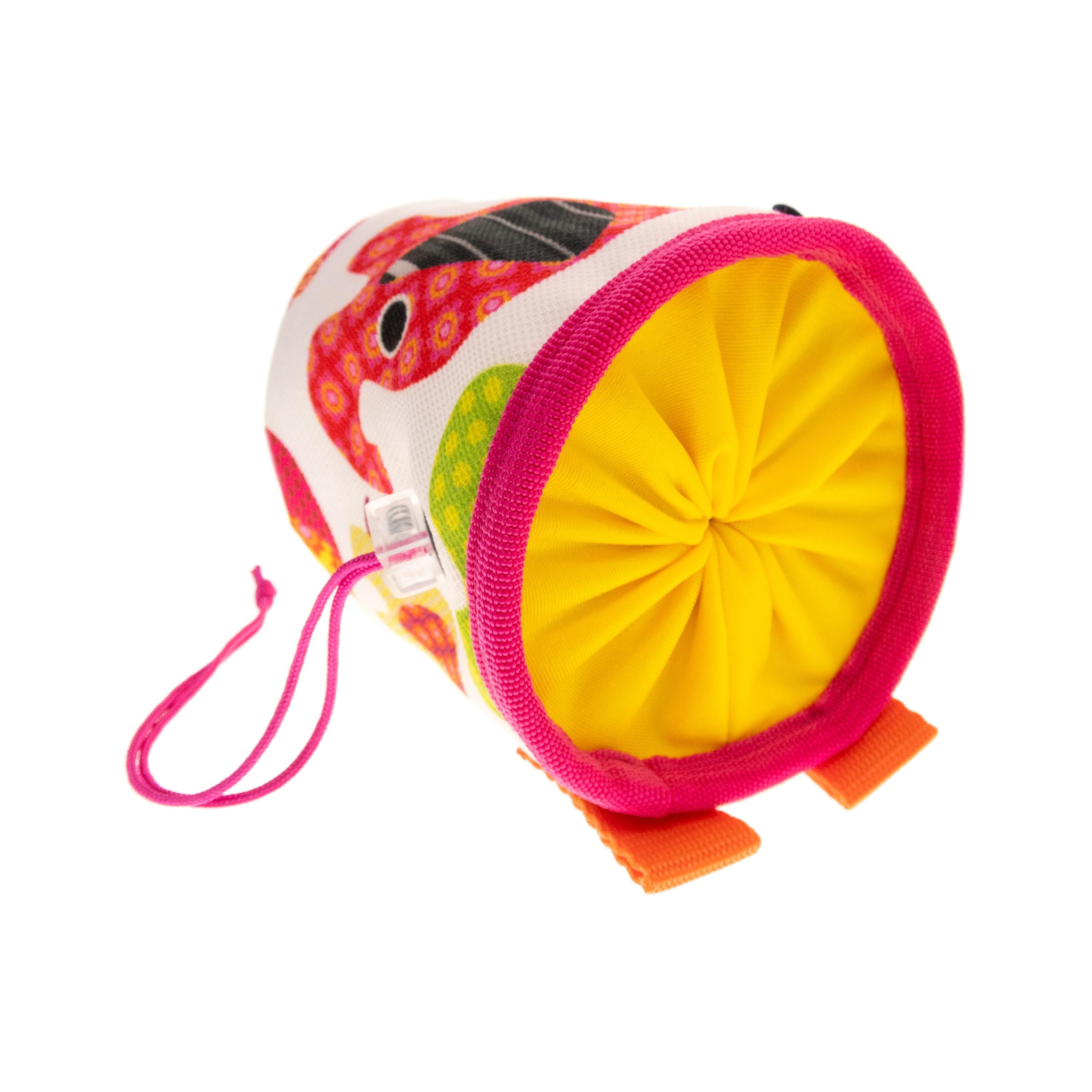 S size handmade chalk pouch with strap option for young climbers