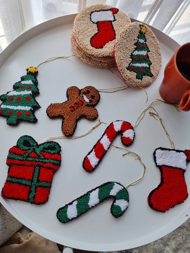 Punch Needle Christmas Ornaments