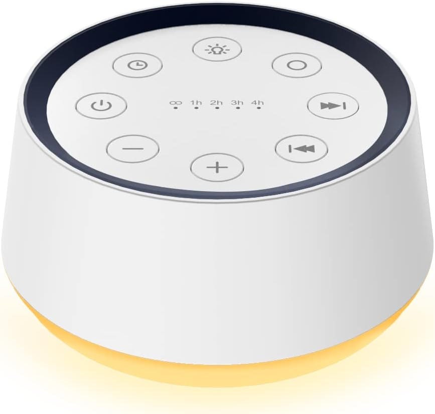 Sound Machine with 30 Soothing Sounds 12 Colors Night Light White Noise Machine for Adults Baby Kids Sleep Machines Memory Function 36 Volume Levels 5 Timers for Home Office Travel
