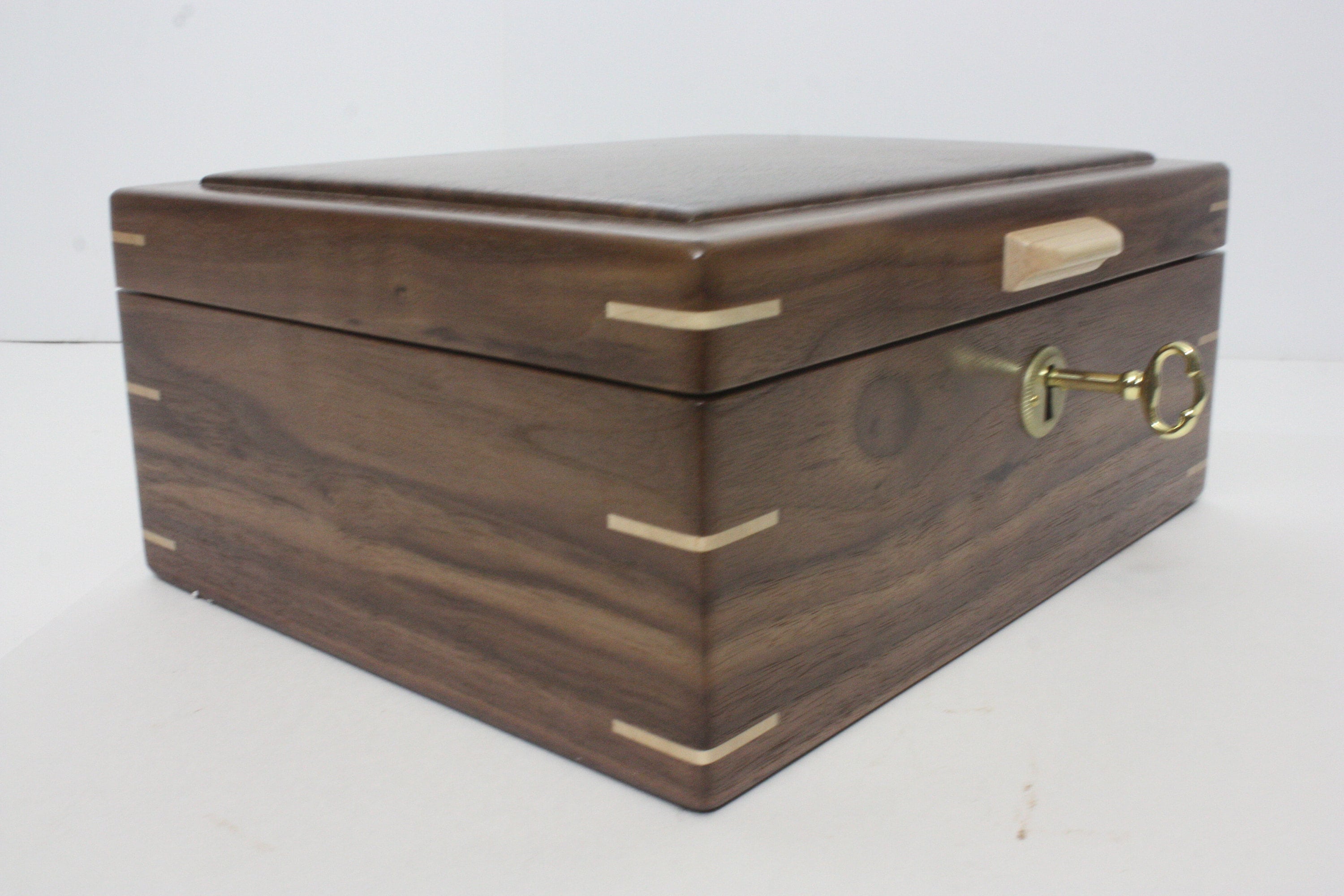 Walnut Locking Keepsake Box