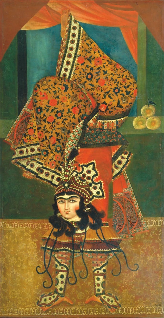 Pasar Team , Female Tumbler , Qajar Painting