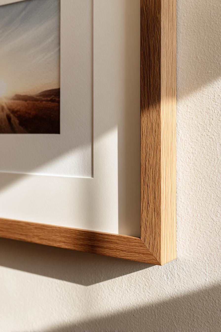 A close up of a picture frame mount