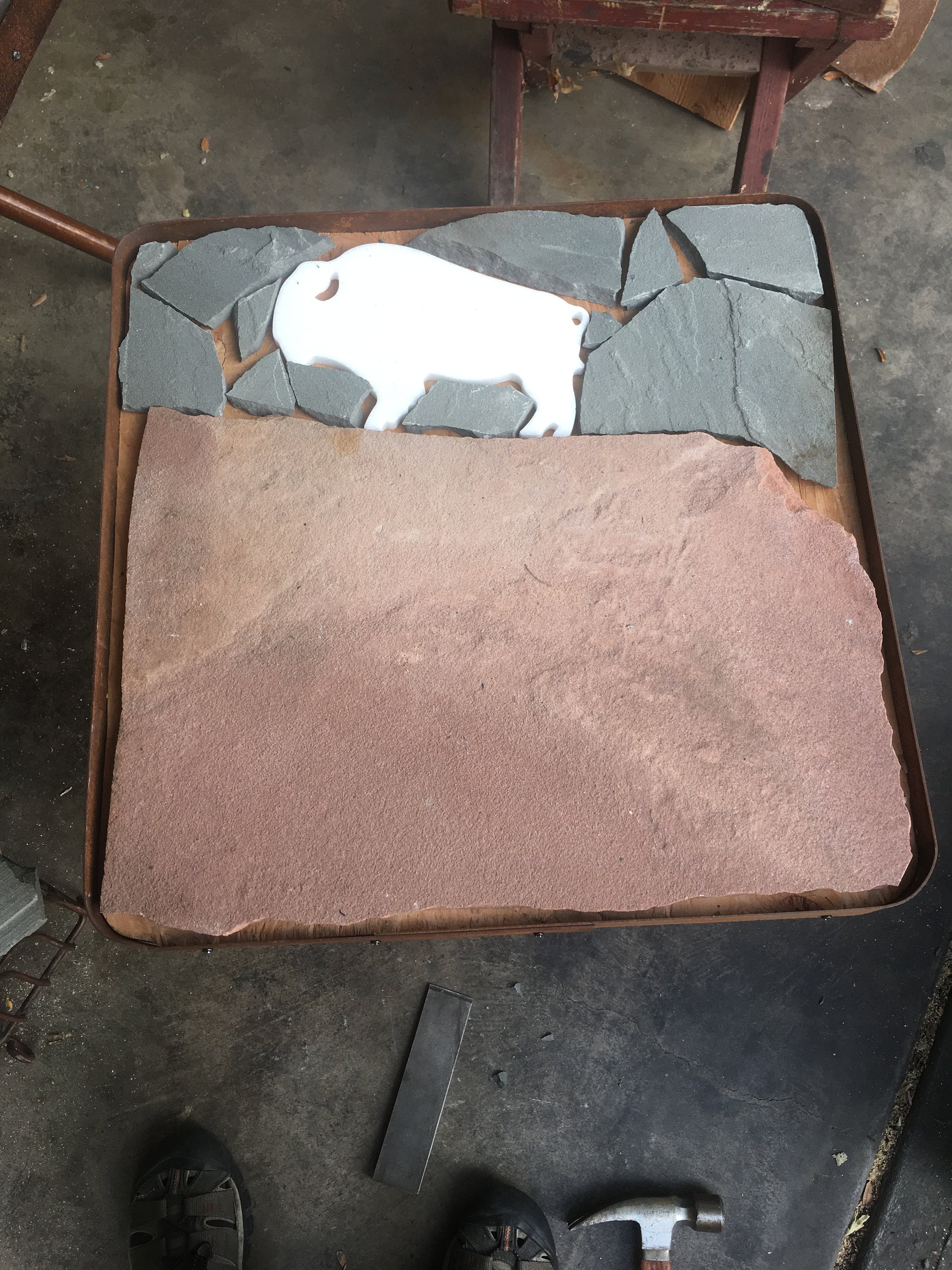 Buffalo table in progress