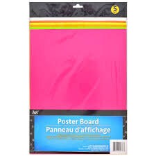 neon fluorescent poster board pack of 5 from Dollar Tree