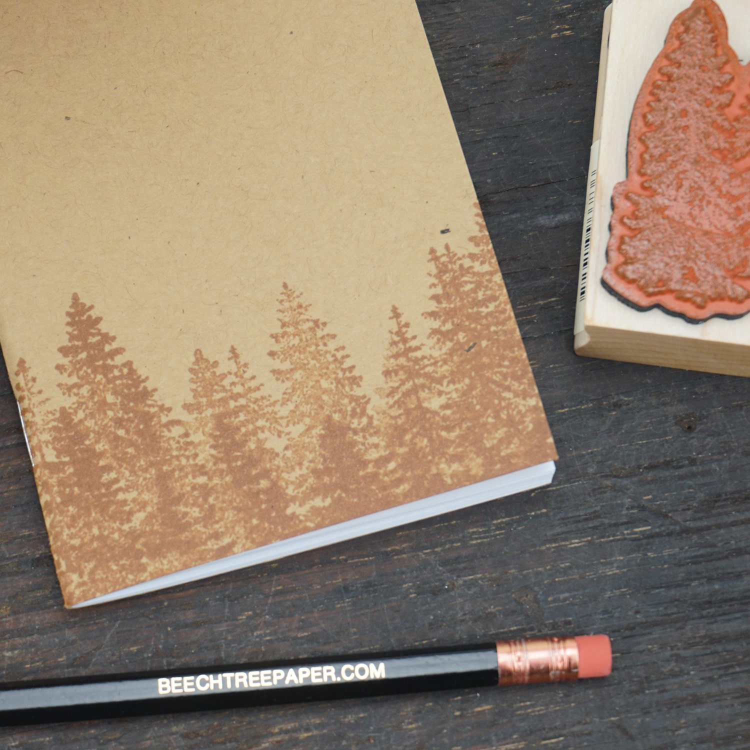 Rubber Stamp Kraft Notebook