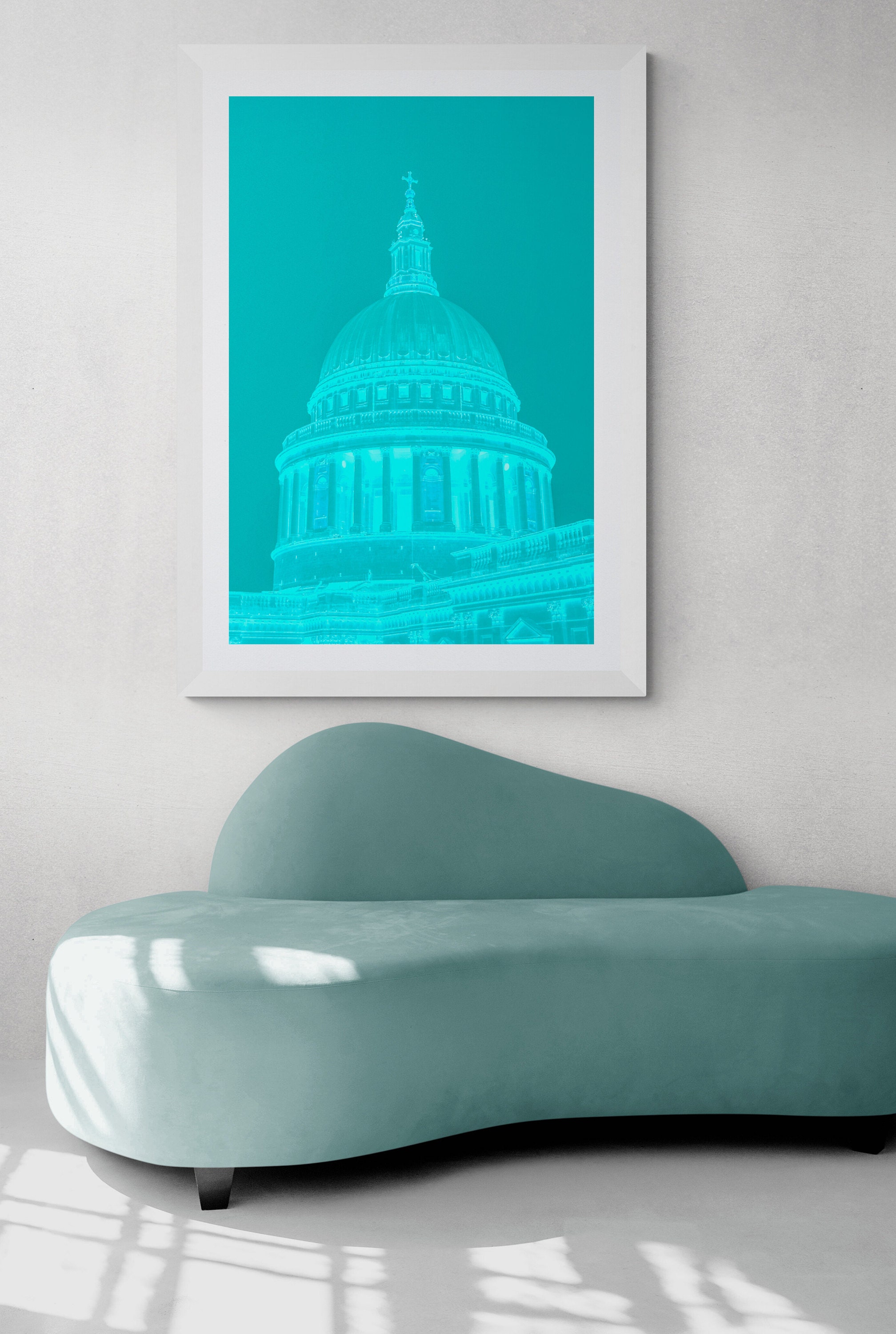 St Pauls Ghost contemporary fine art print in teal green at IDRC by deborah pendell