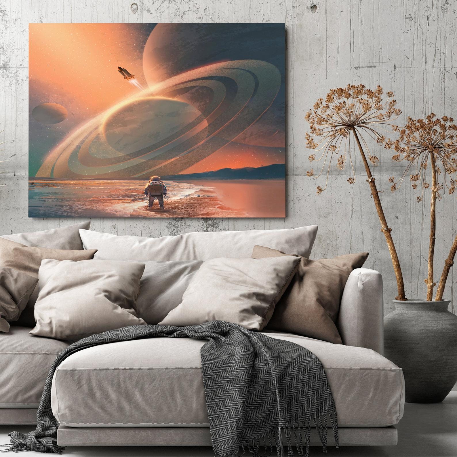Modern wall art, office wall art, dream gallery wall, Astronaut on the ocean canvas, nasa wall art,