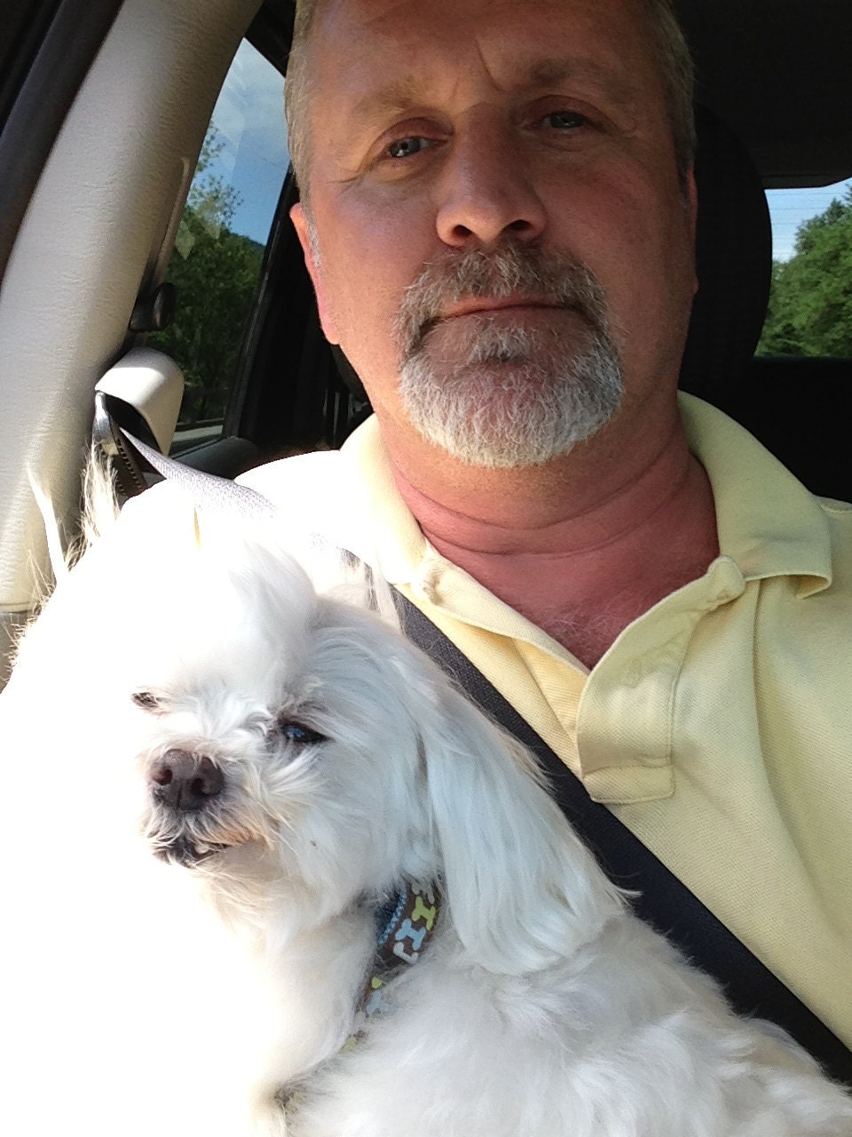 out with dad for a ride in the car