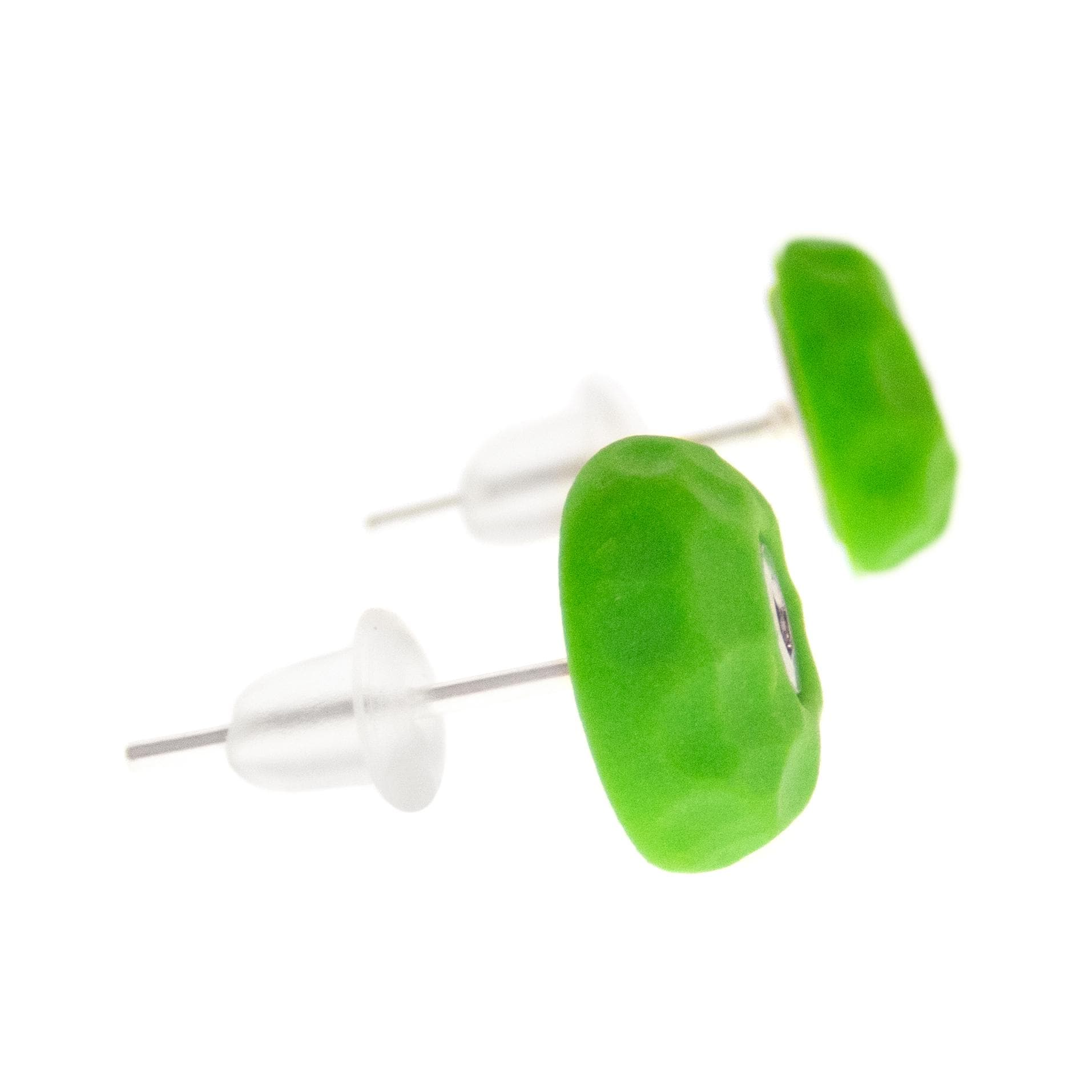 Handmade climbing holds stud earrings from Nadamlada, lightweight rock climber gift for birthdays, Christmas, climbing competitions, and everyday outdoor style.