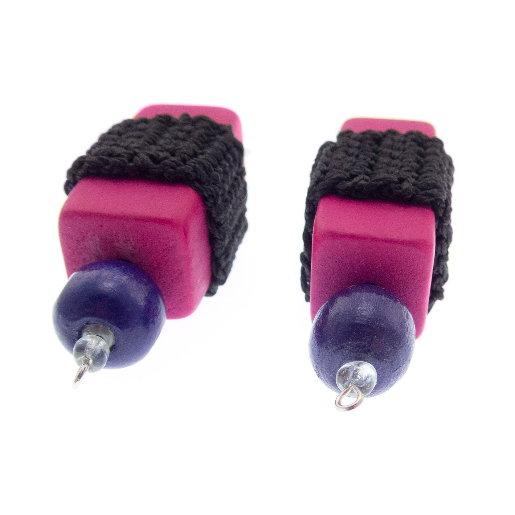 handmade big earrings for women, square