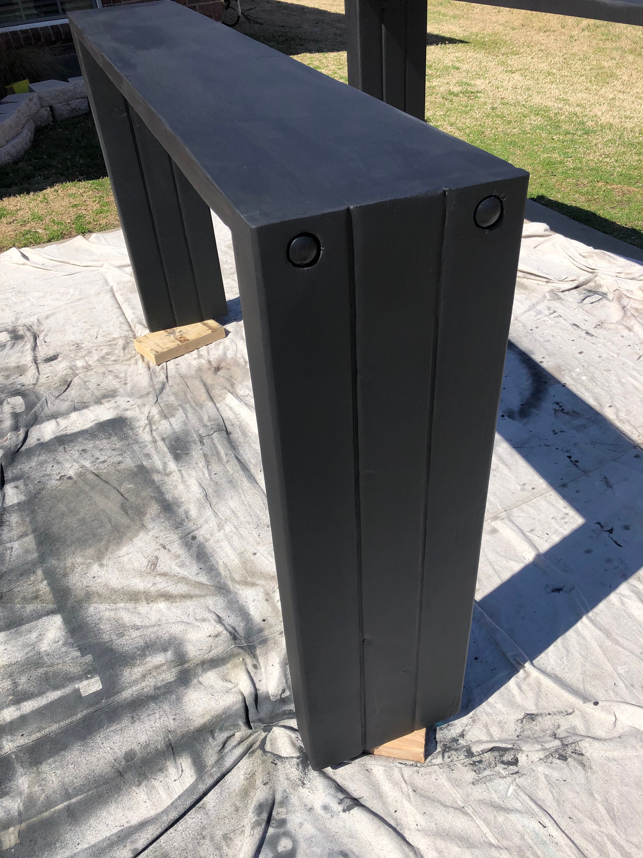 So they came back for another build, two identical console tables.
