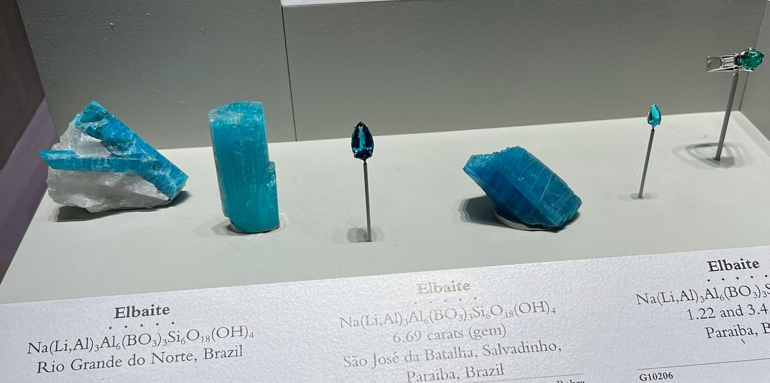 Paraiba tourmalines at the Smithsonian Institute