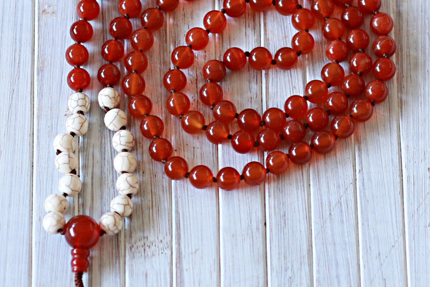 orange chakra mala beads