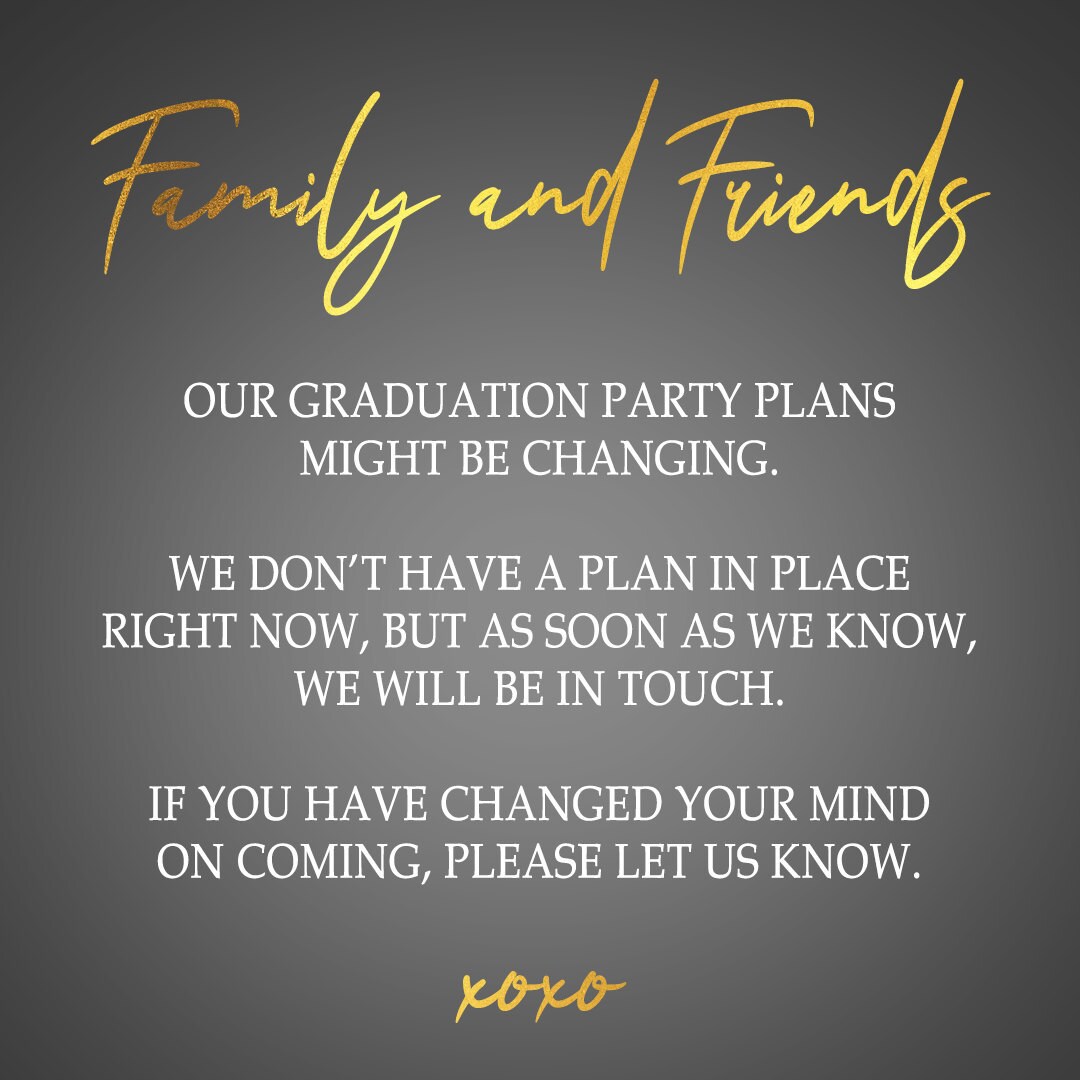 Graduation Party Canceled or Postponed Coronavirus