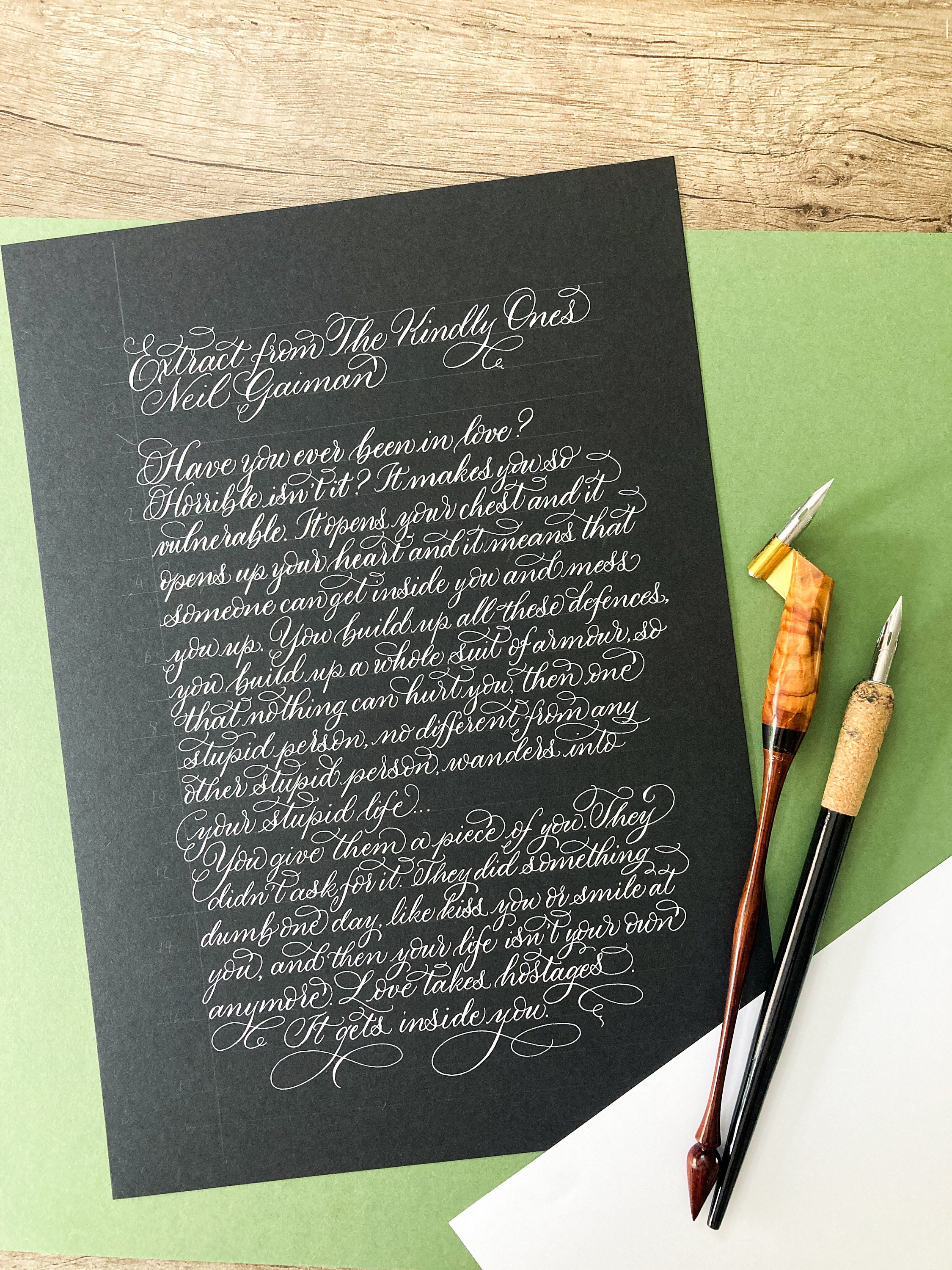 Neil Gaiman wedding reading Have you ever been in love calligraphy version
