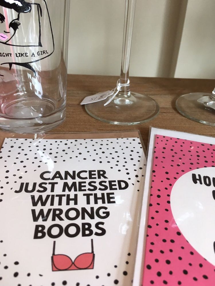 cancer just messed with the wrong boobs greeting card