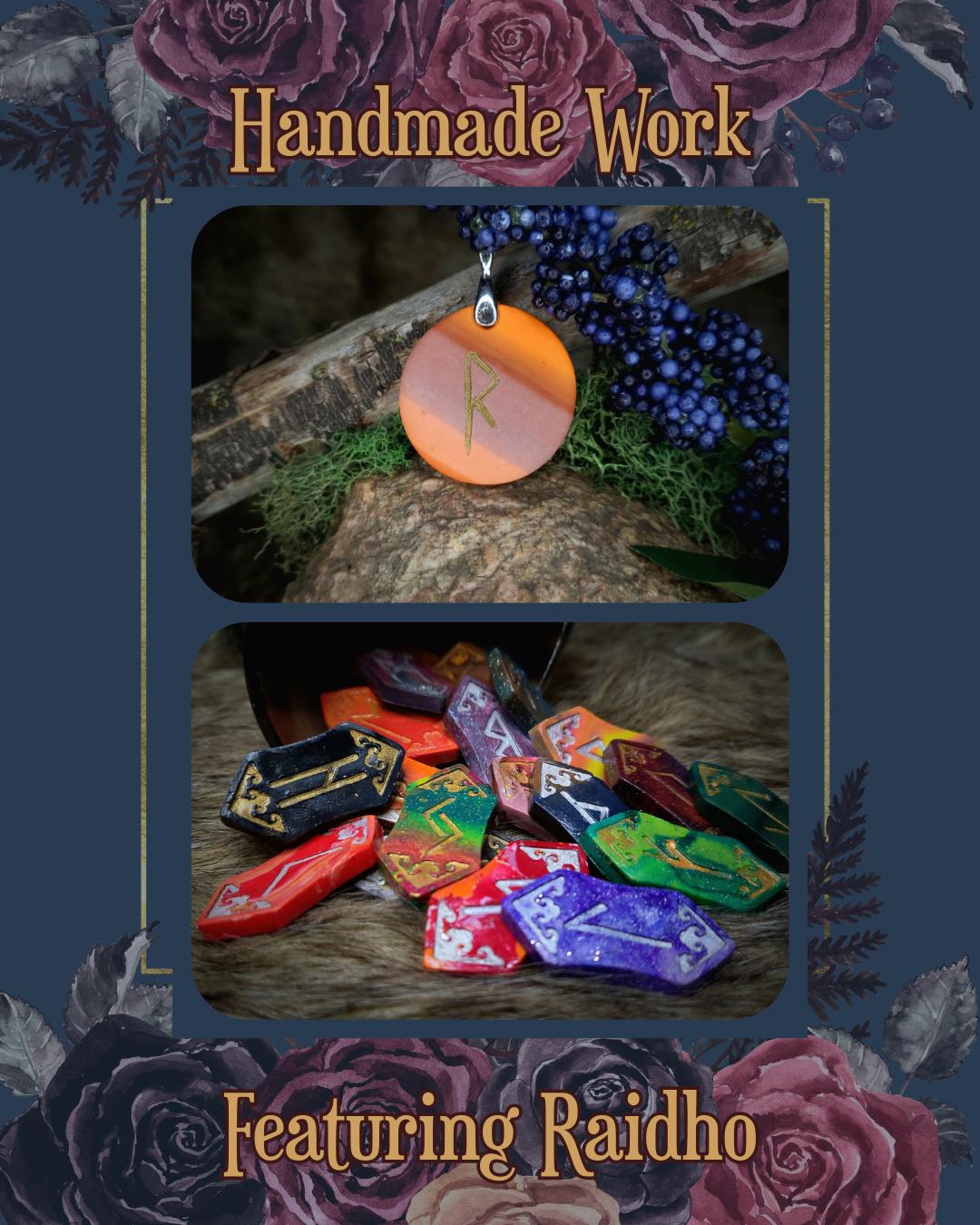 handmade work featuring raidho