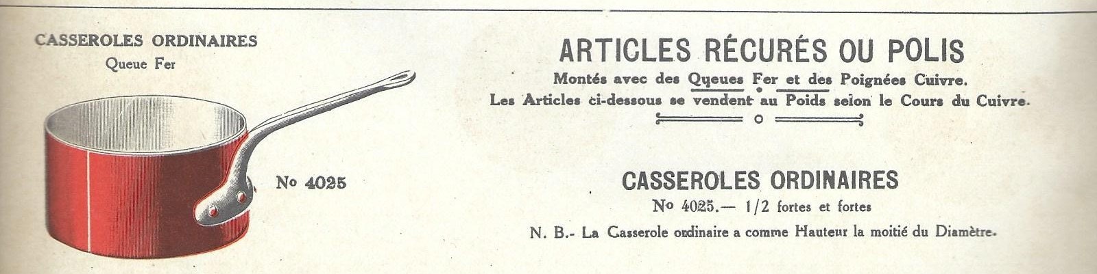 Casseroles Ordinaire