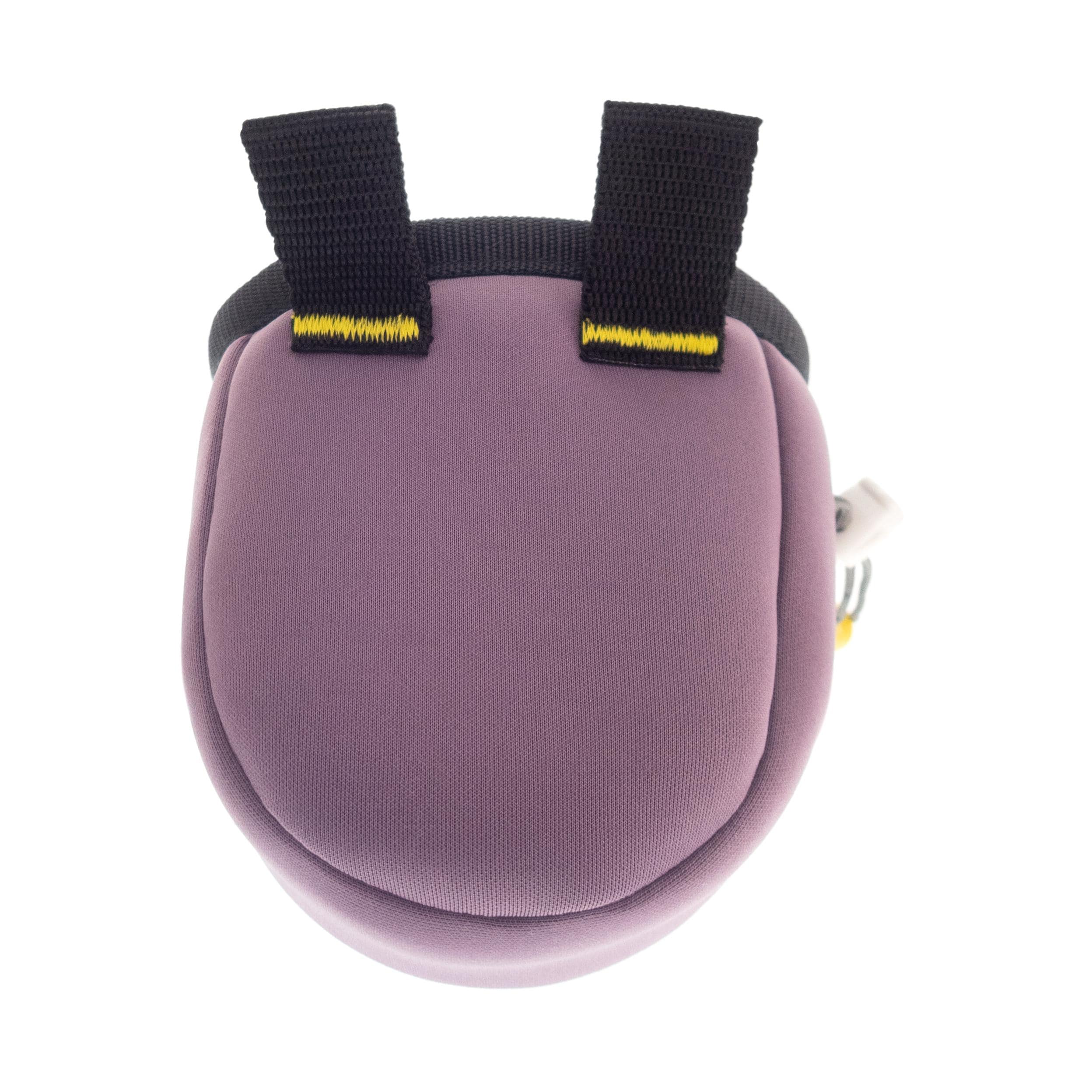 Handmade childrens chalk bag by Nadamlada with colorful knit front panel and climbing-ready design. Small climbing chalk pouch for kids, perfect for rock climbing gyms and bouldering sessions.