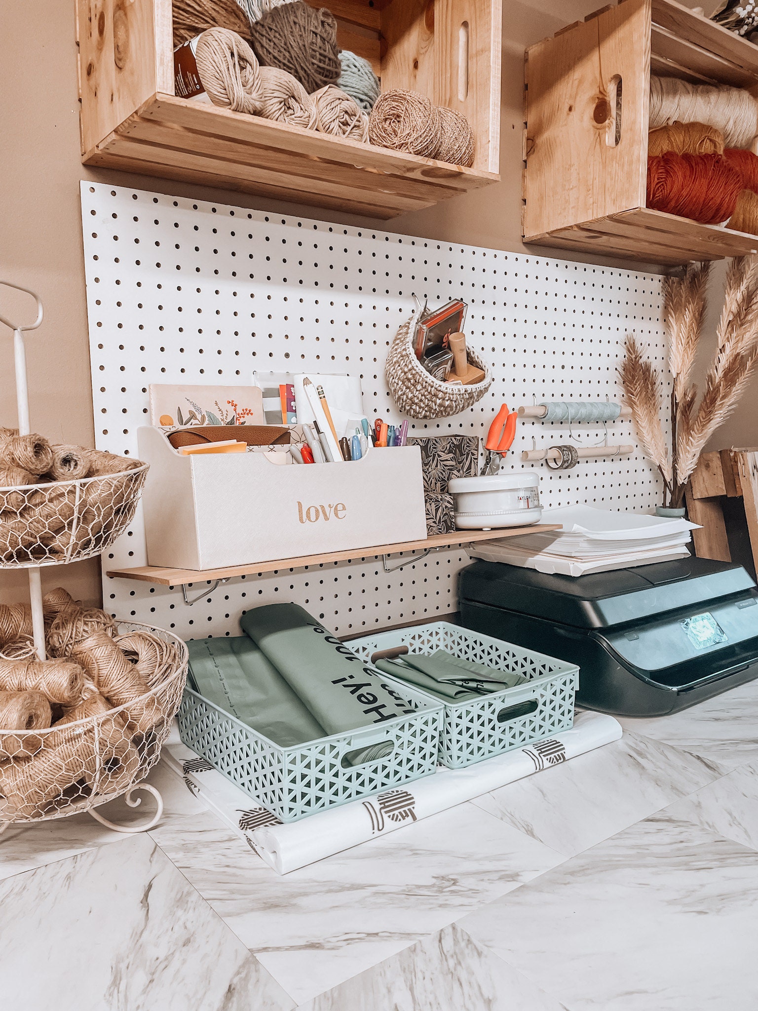 Pegboard storage