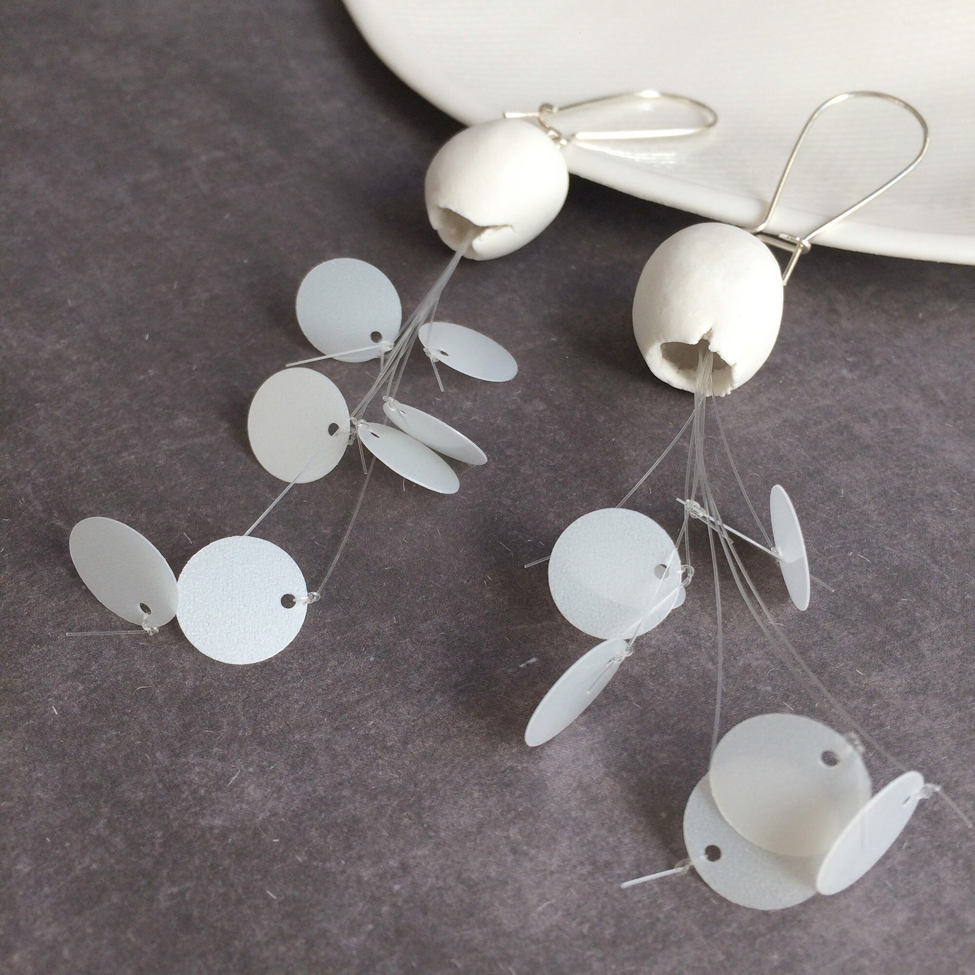 Porcelain jellyfish earrings