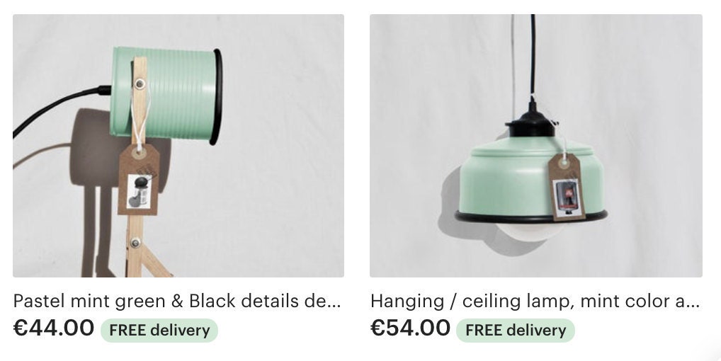 MINT LAMPS WITH BLACK DETAILS BY ILIUI