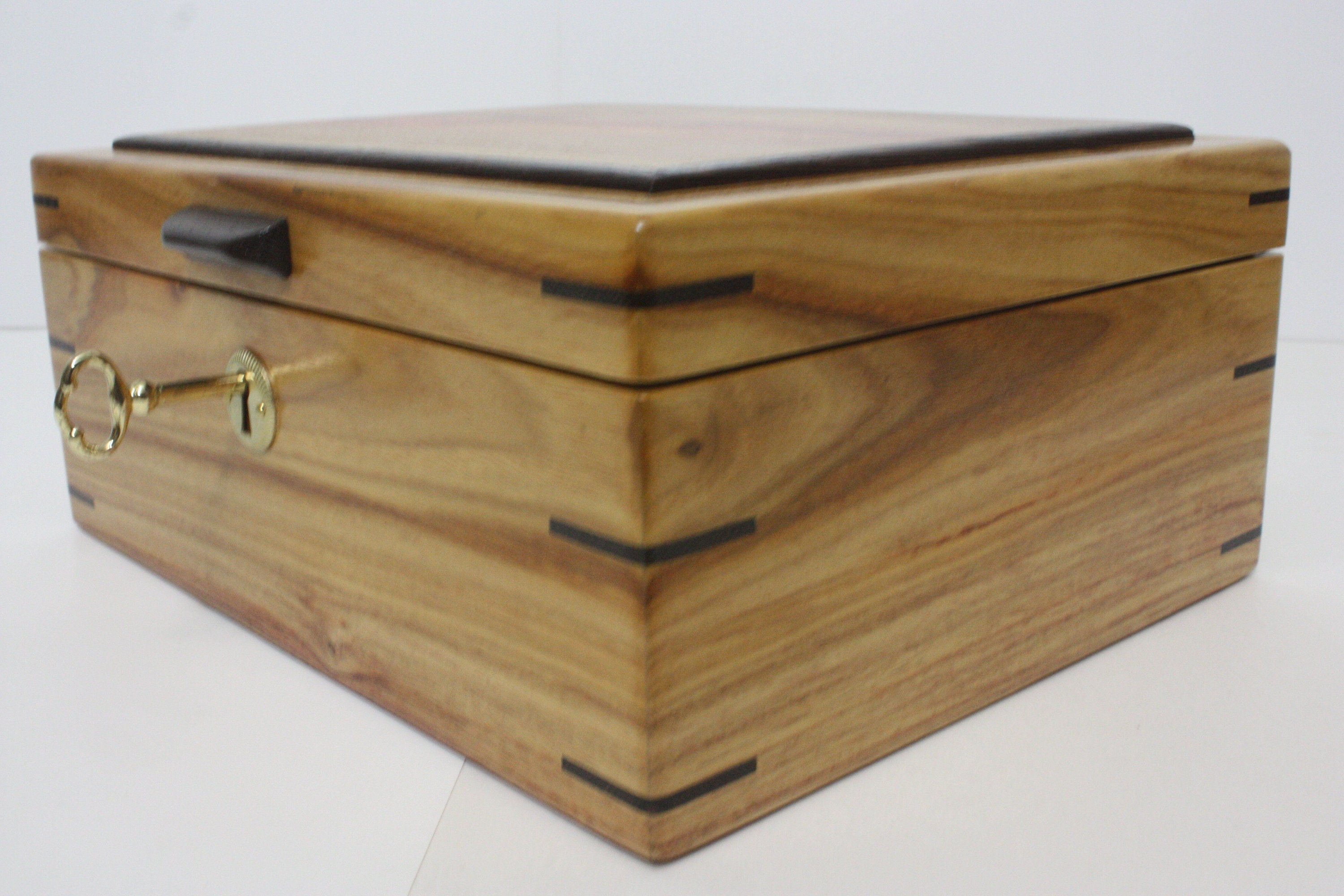 Large Locking Canarywood Box