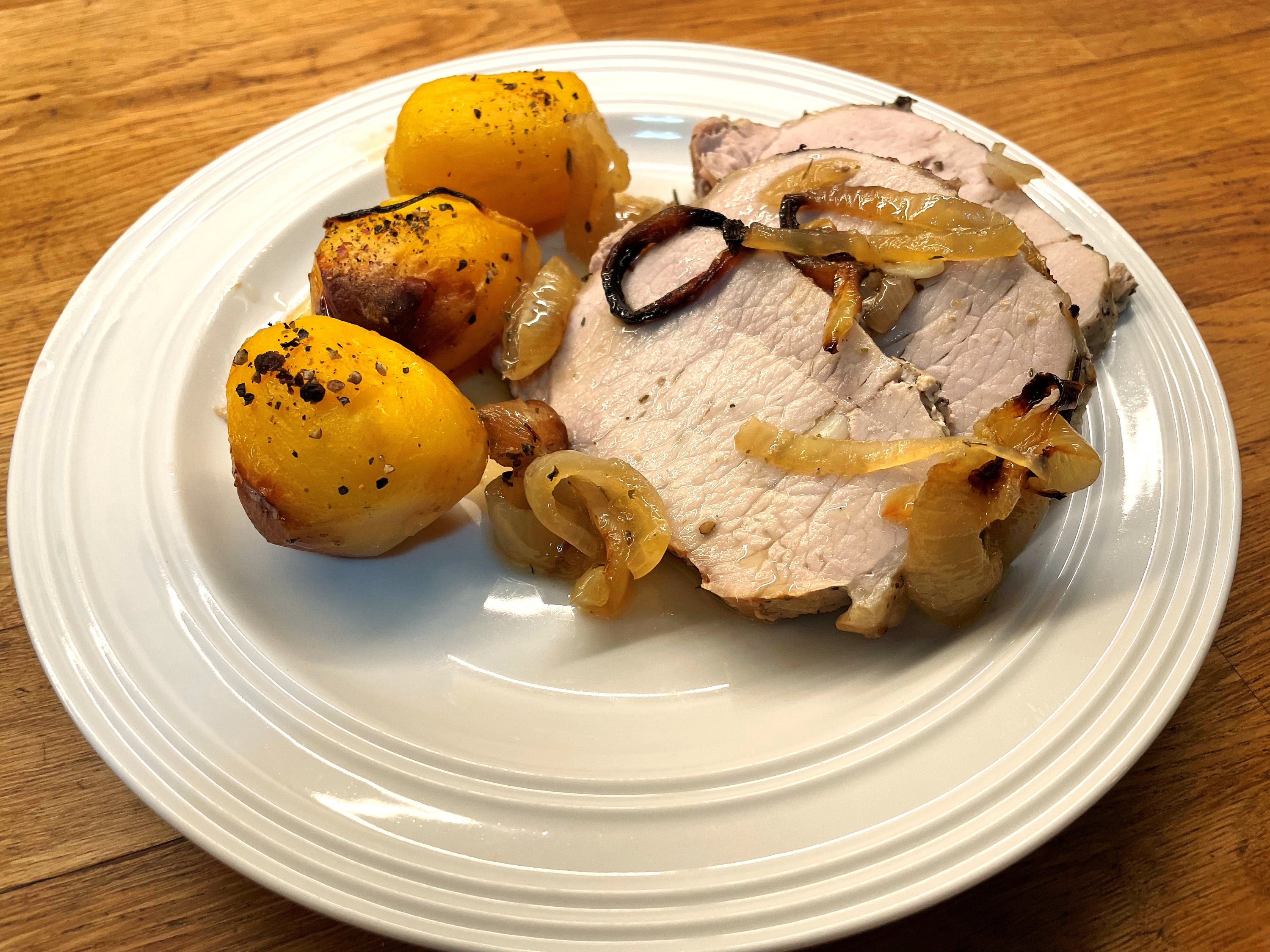 Roasted Pork With Oignons