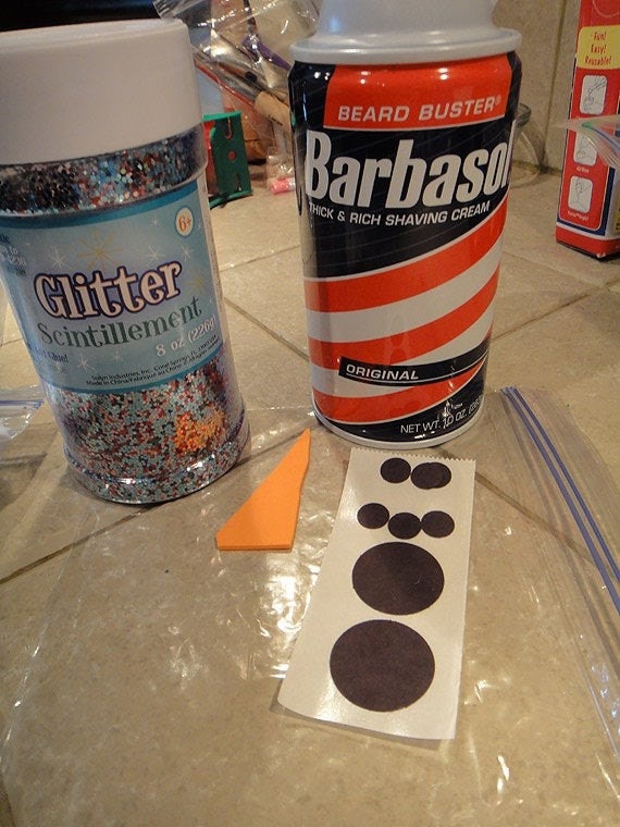 Shaving cream in a baggie sensory craft