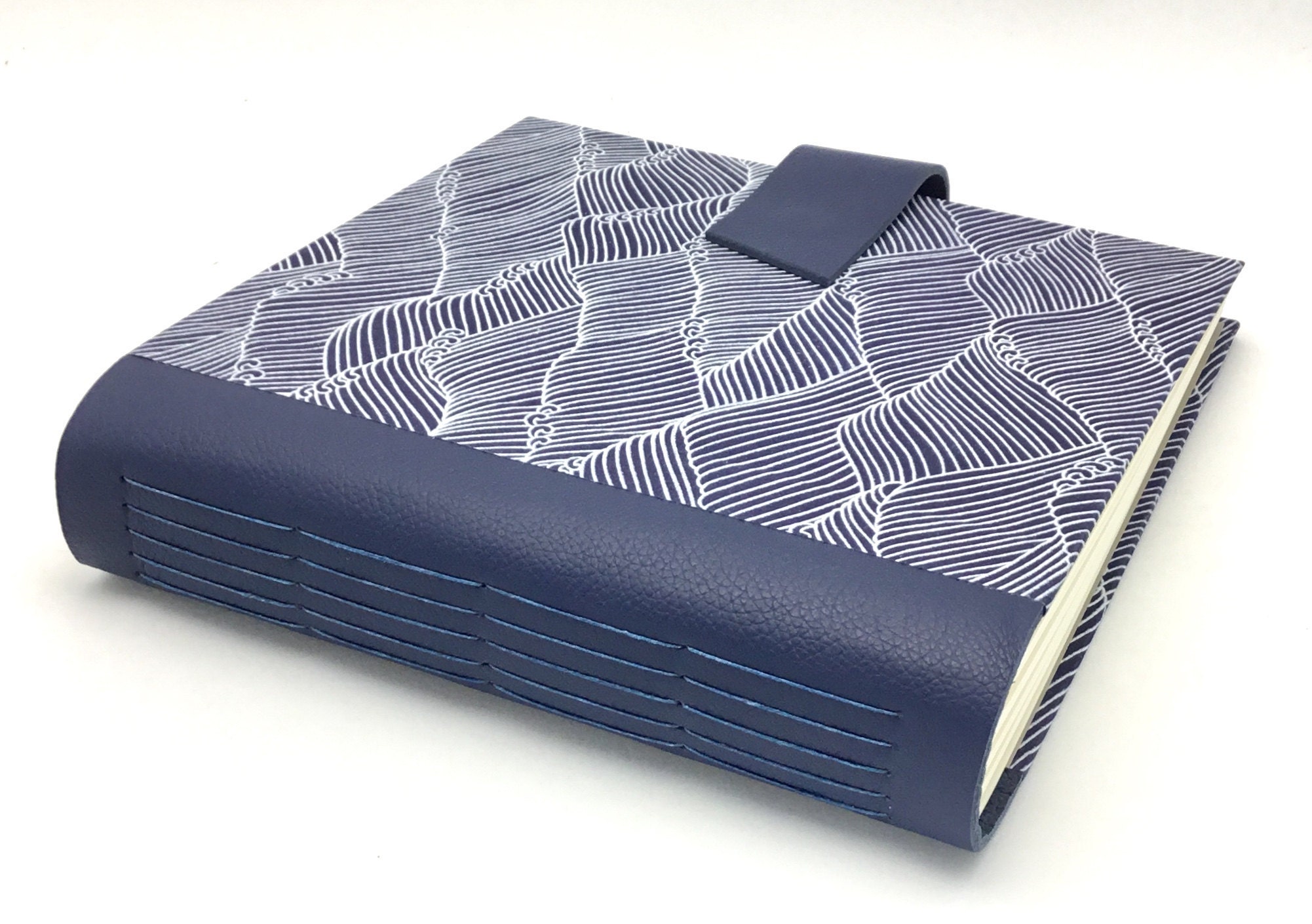 waves with blue leather