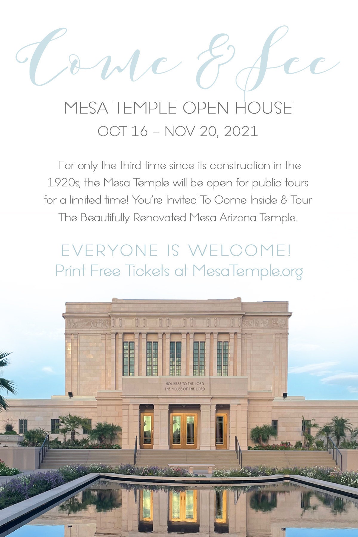 Mesatemple.org mesa temple tour tickets