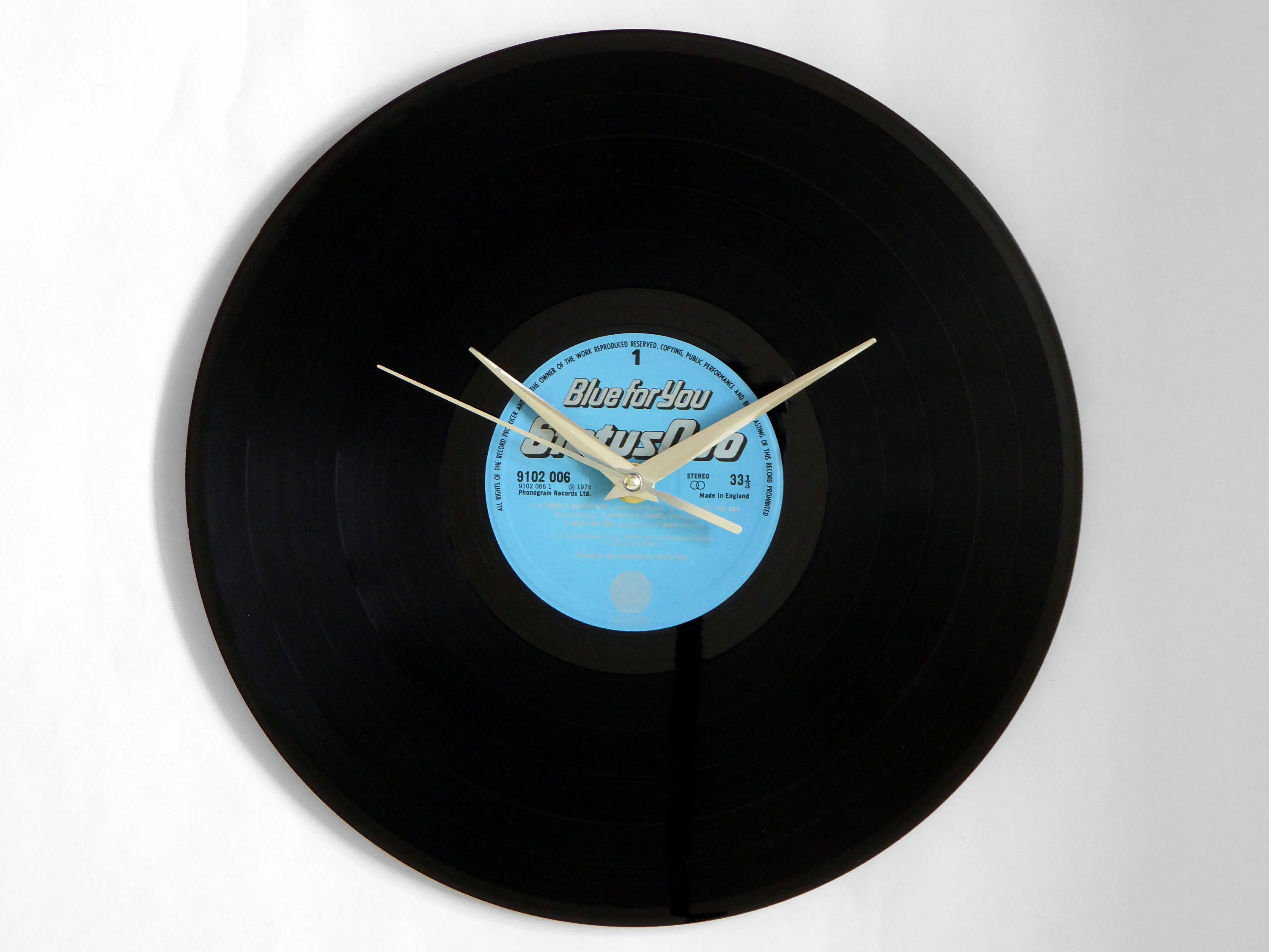 Status Quo Blue For You Vinyl Record Wall Clock