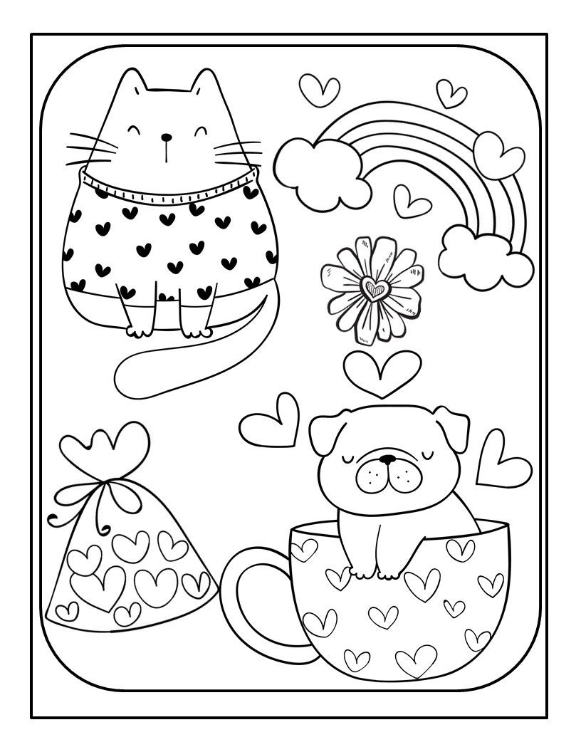 Valentines Day coloring pages for kids