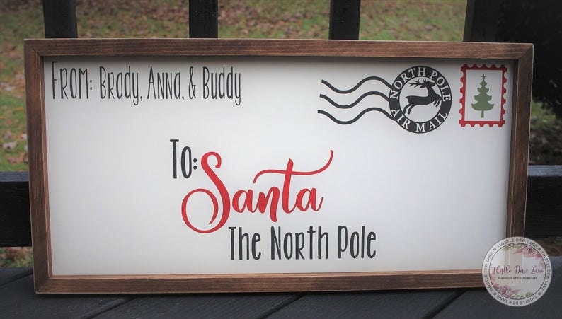 Customized Letter to Santa Wooden Sign