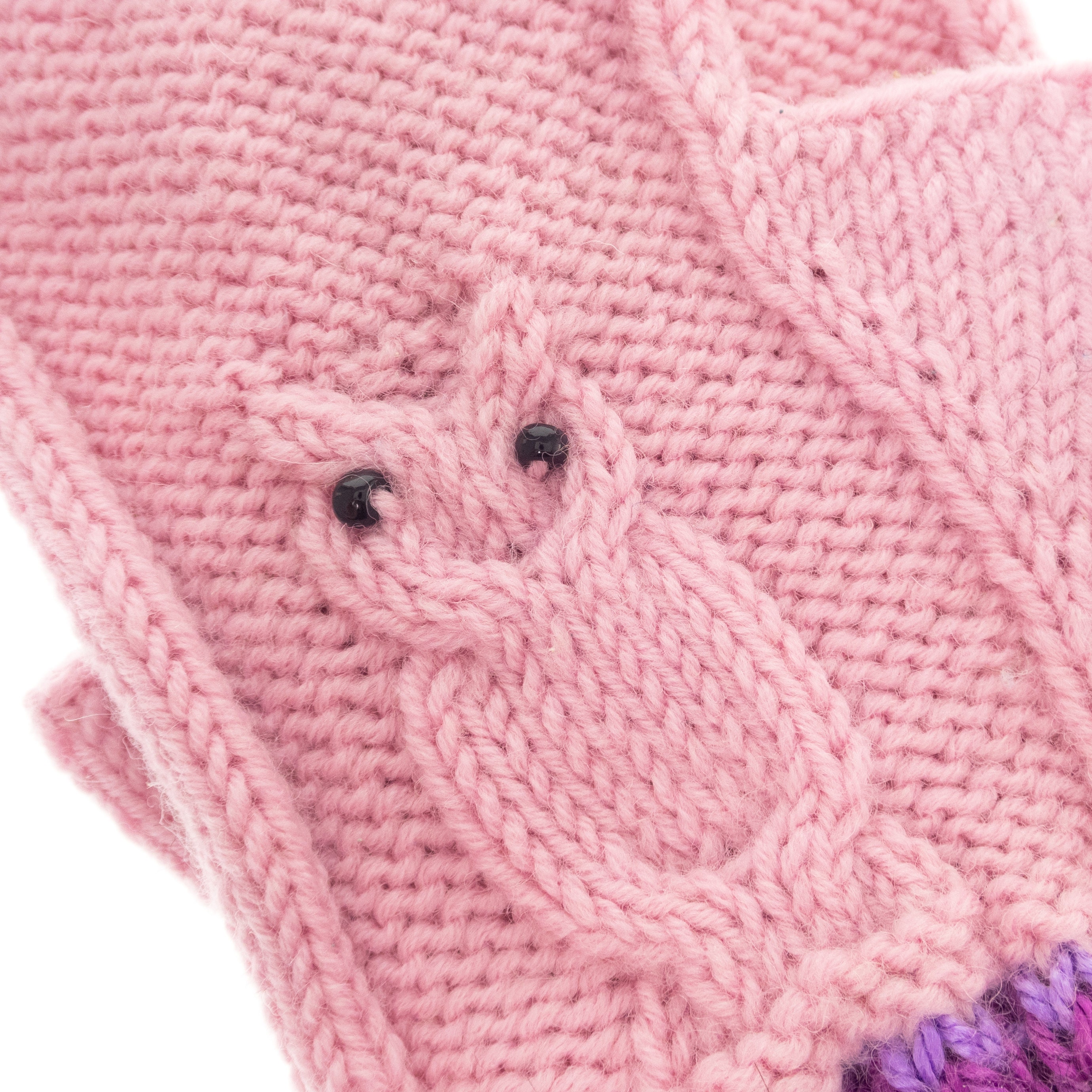 Crochet Mittens Fingerless Gloves Pink Owls