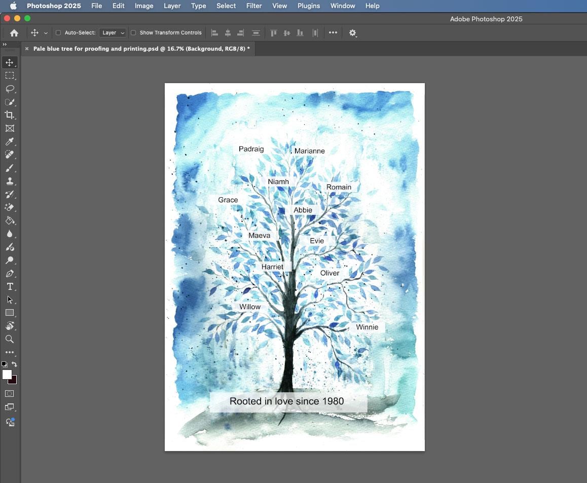 Computer proof of a family tree print