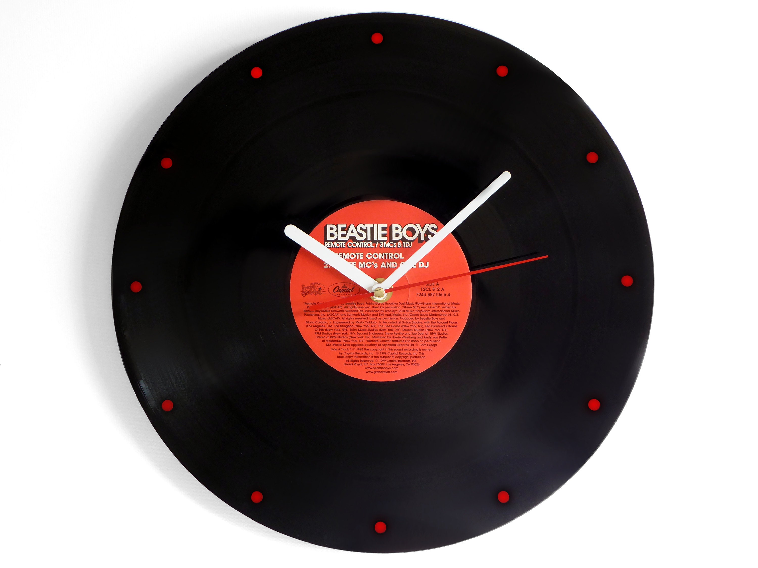 Beastie Boys Remote Control Vinyl Record Wall Clock