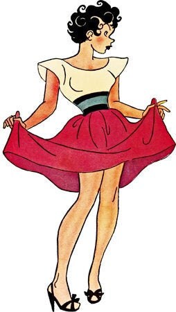 retro cartoon pinup girl party dress