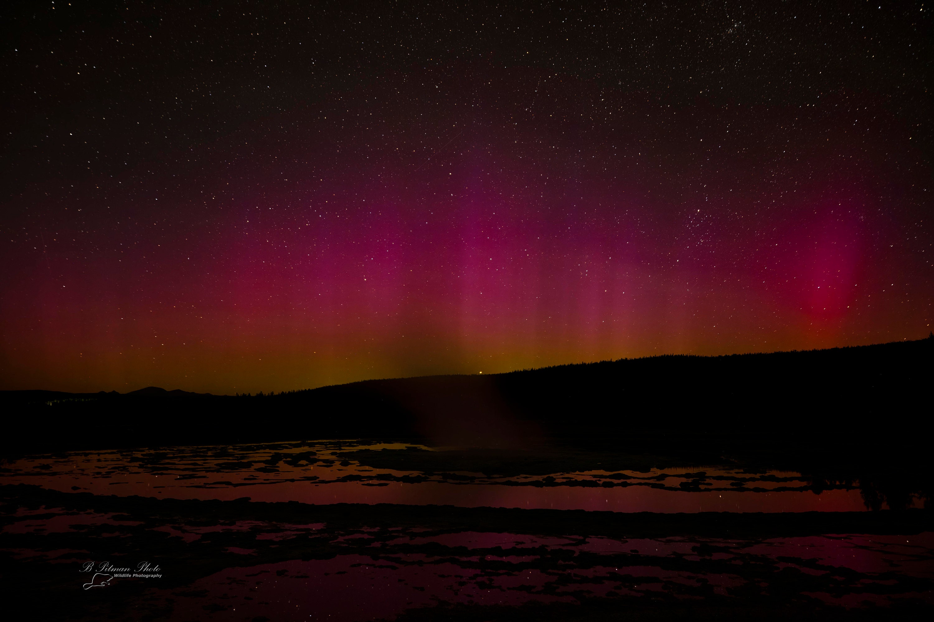 July 31st Aurora over Great Fountain, 5600K WB with no Color Adjustment.