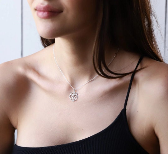 Heart Chakra Necklace • Anahata Yoga Jewelry • Handmade Hindu Wedding Gift • Seven Chakras Symbol