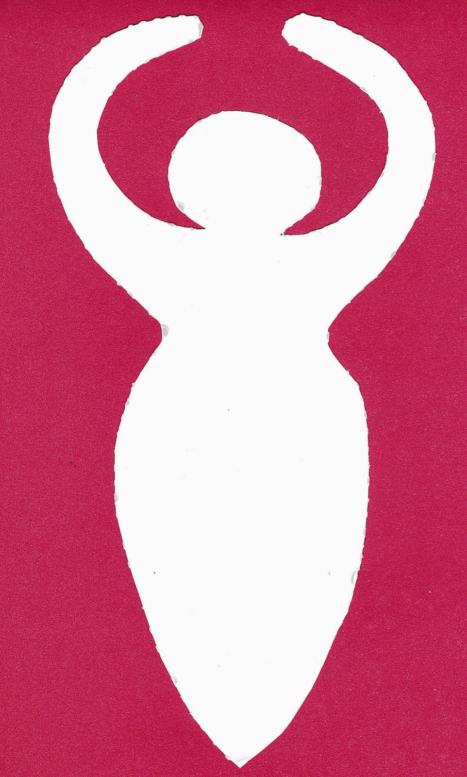 Goddess silhouette pattern printed on cardstock
