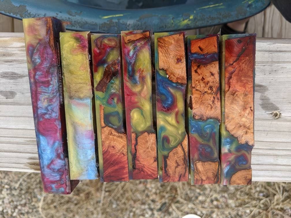 hybrid pen blanks manzanita burl and rainbow