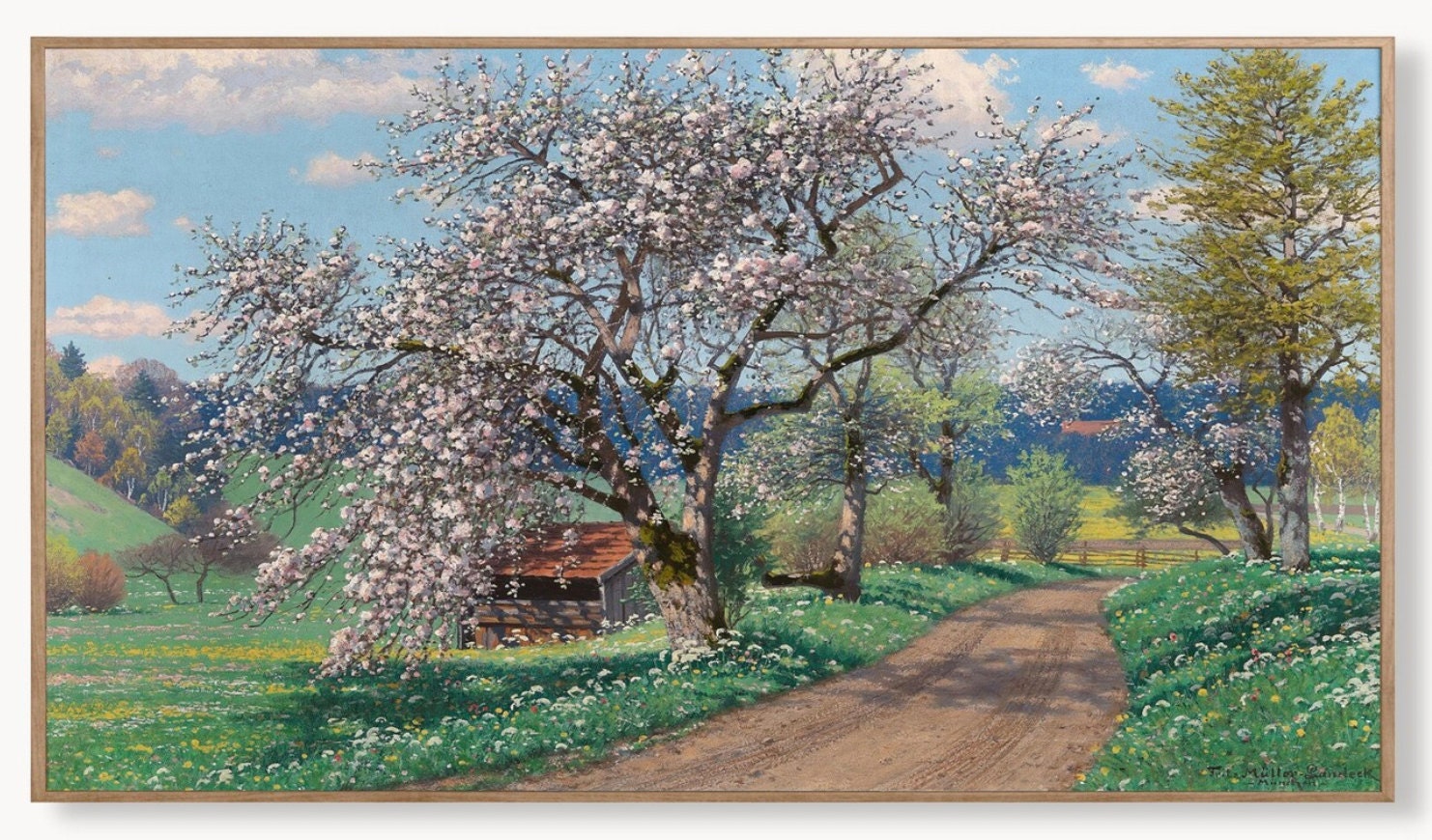 vintage spring landscape printable