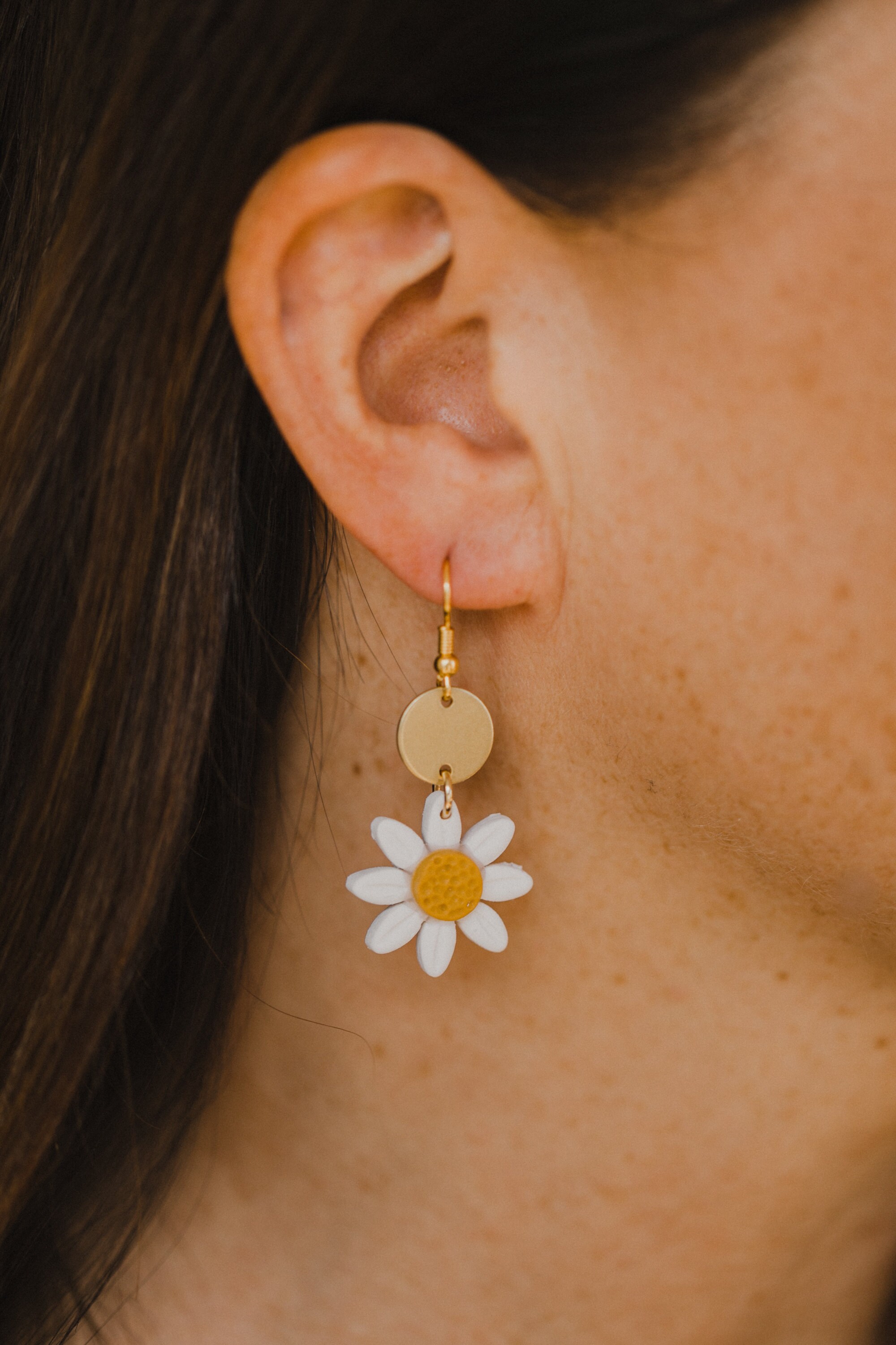 Daisy Ohrringe aus Polymer Ton